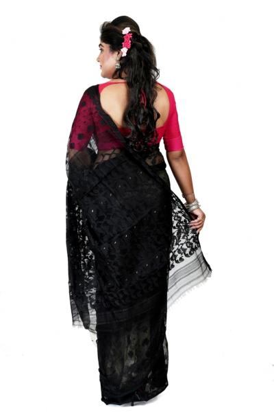 jamdani saree porar style